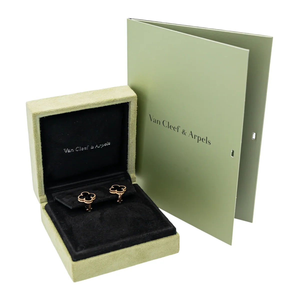 Van cleef & arpels Boucles d'oreilles Alhambra Or rose Onyx – Image 4