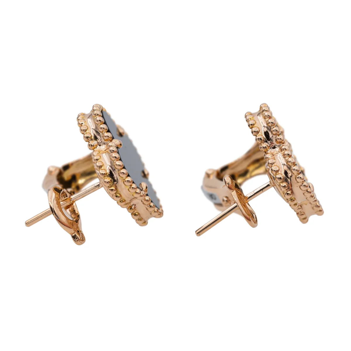 Van cleef & arpels Boucles d'oreilles Alhambra Or rose Onyx – Image 7