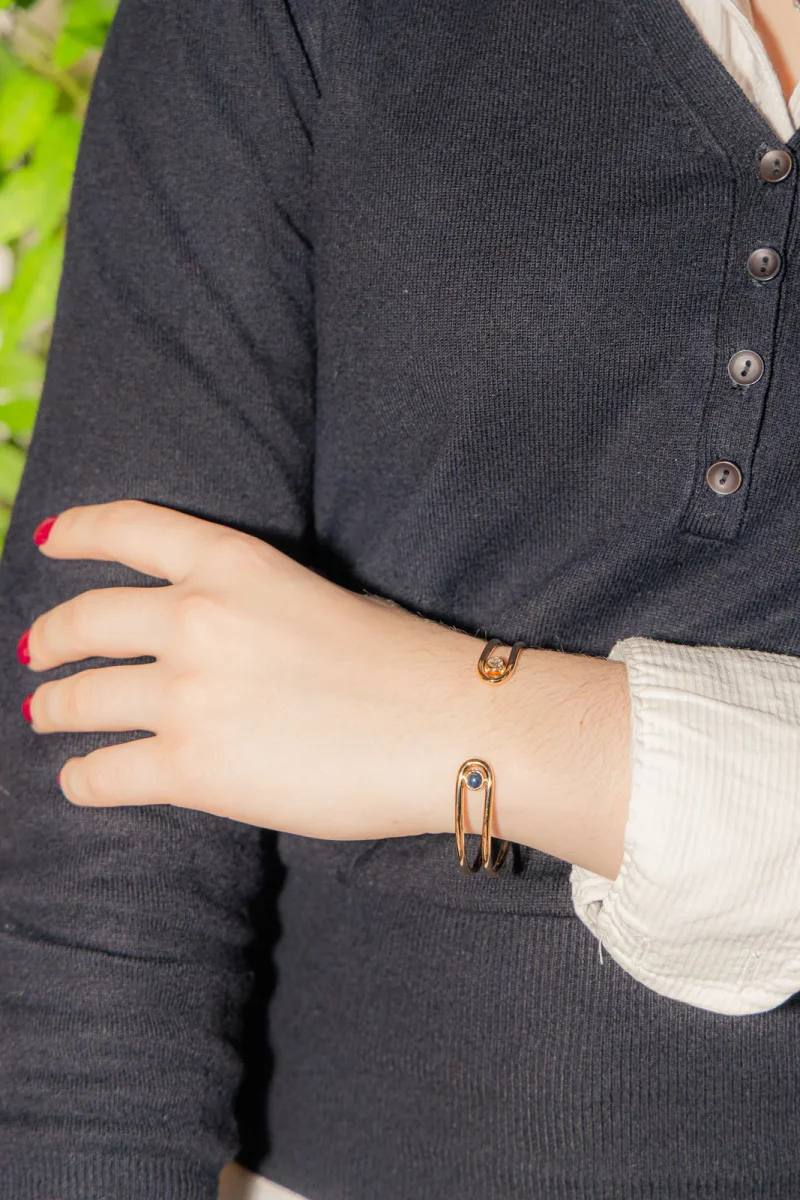 Bracelet Jonc Or jaune Diamant, Saphir – Image 4