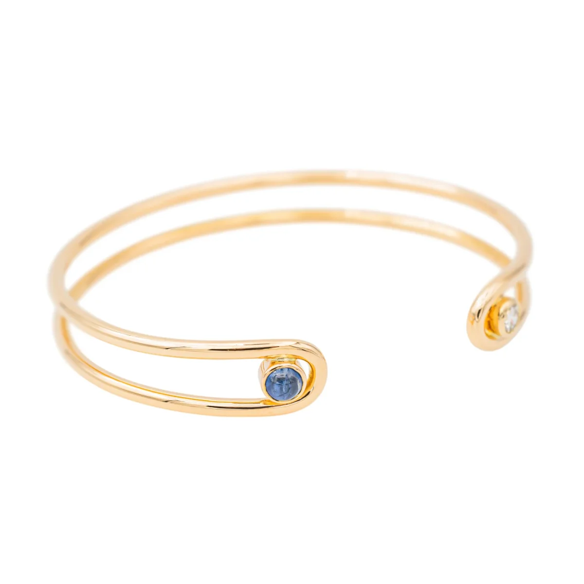 Bracelet Jonc Or jaune Diamant, Saphir – Image 5