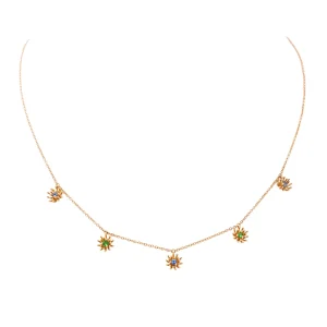 Mellerio Collier Le petit cactus Or rose Saphir, Tsavorite