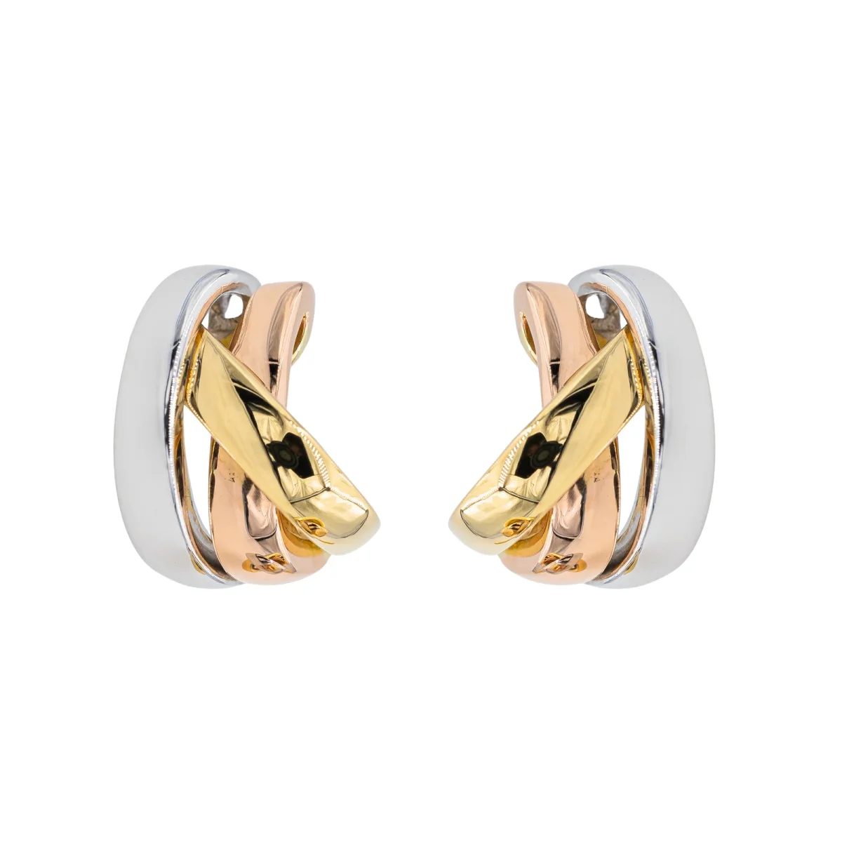 Guy laroche Boucles d'oreilles Demi créoles Or blanc, Or jaune, Or rose – Image 2