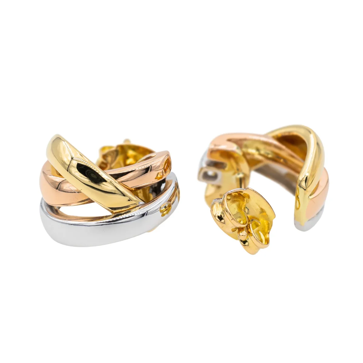 Guy laroche Boucles d'oreilles Demi créoles Or blanc, Or jaune, Or rose – Image 6