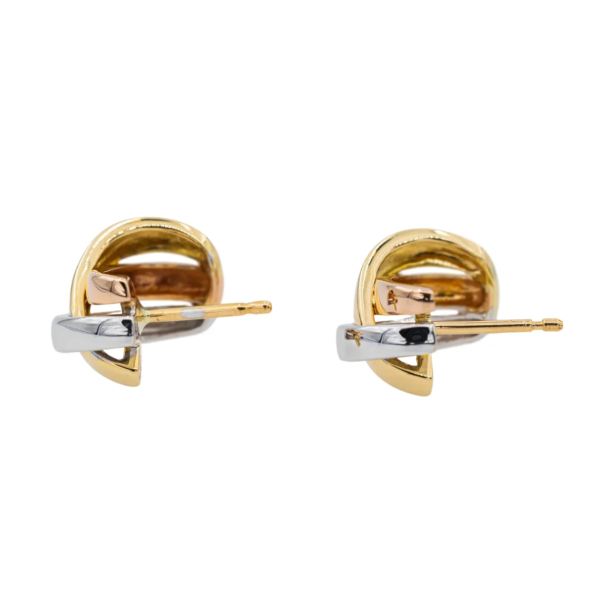 Guy laroche Boucles d'oreilles Demi créoles Or blanc, Or jaune, Or rose – Image 7