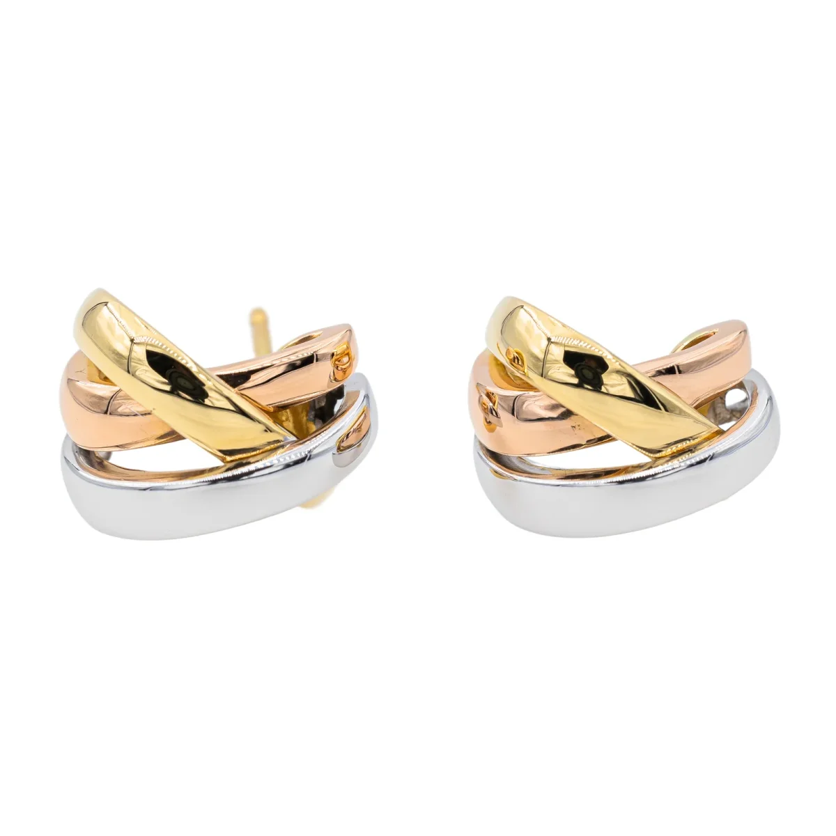 Guy laroche Boucles d'oreilles Demi créoles Or blanc, Or jaune, Or rose – Image 4