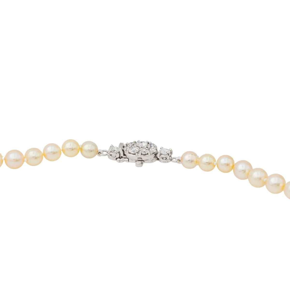 Collier Perle Or blanc Perle, Diamant – Image 4