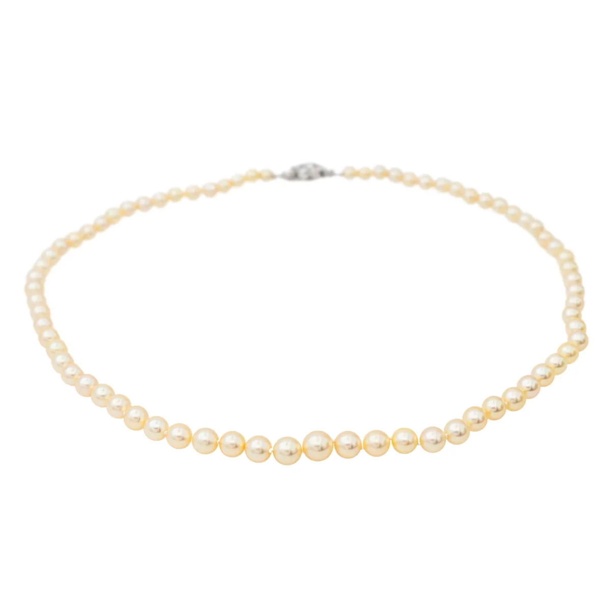 Collier Perle Or blanc Perle, Diamant – Image 6