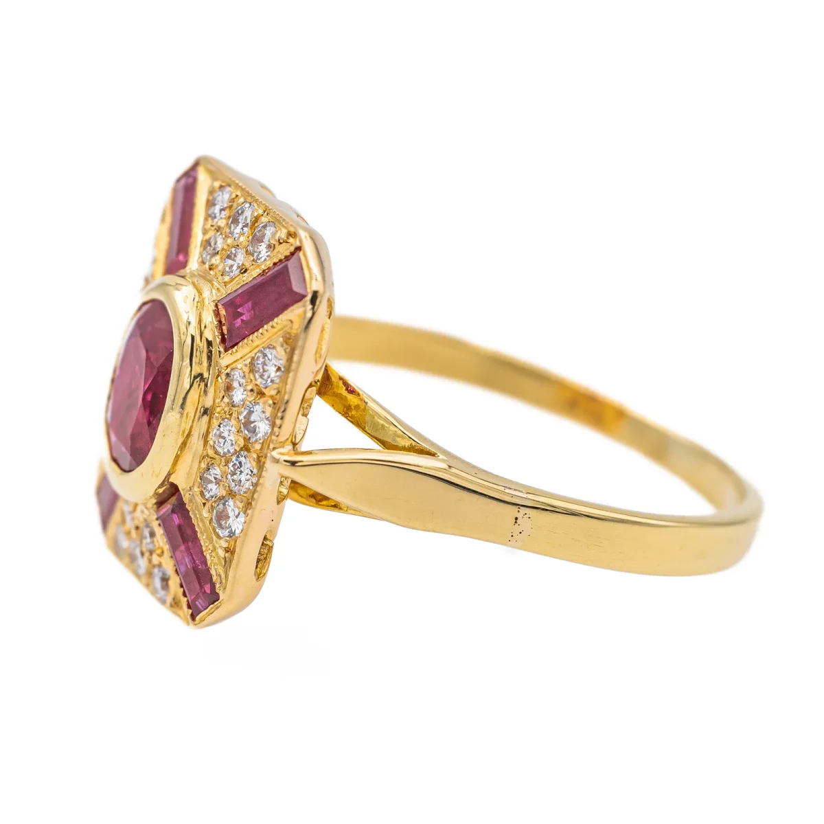 Bague Or jaune Rubis, Diamant – Image 6