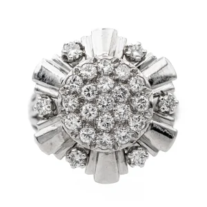 Bague Cocktail Or blanc Diamant