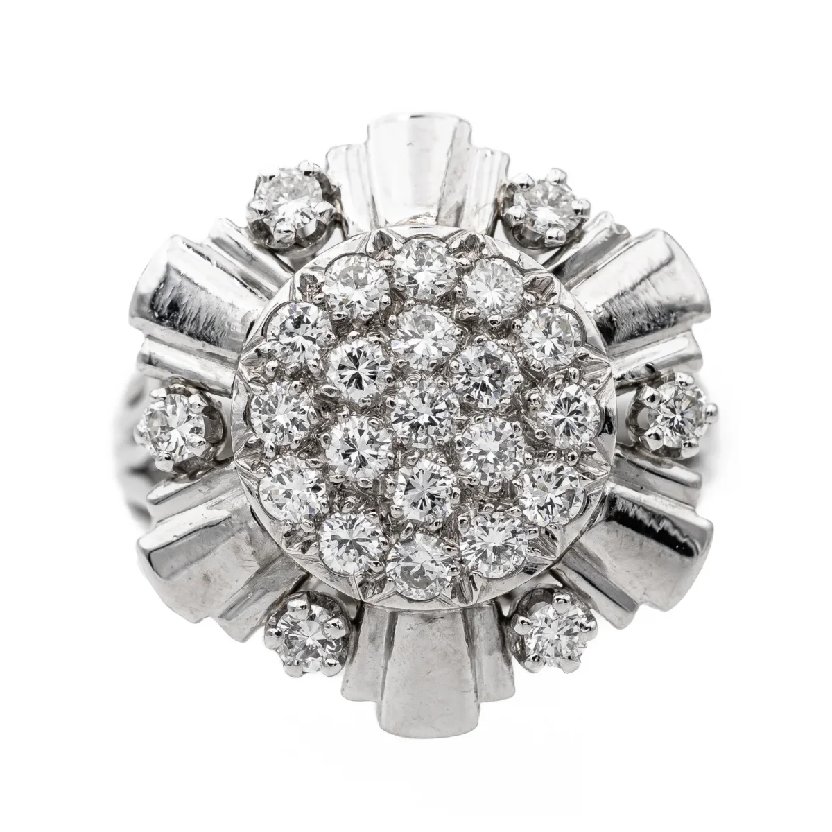 Bague Cocktail Or blanc Diamant