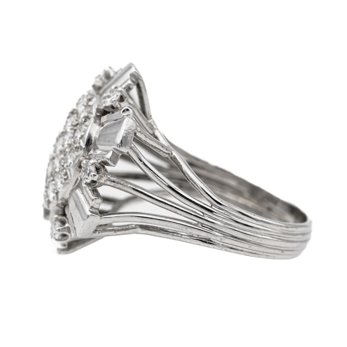 Bague Cocktail Or blanc Diamant – Image 5