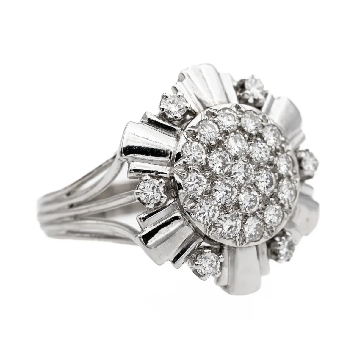 Bague Cocktail Or blanc Diamant – Image 8