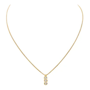Collier trilogie Or jaune Diamant