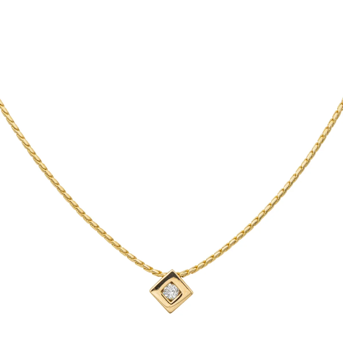 Collier Solitaire Or jaune Diamant – Image 4