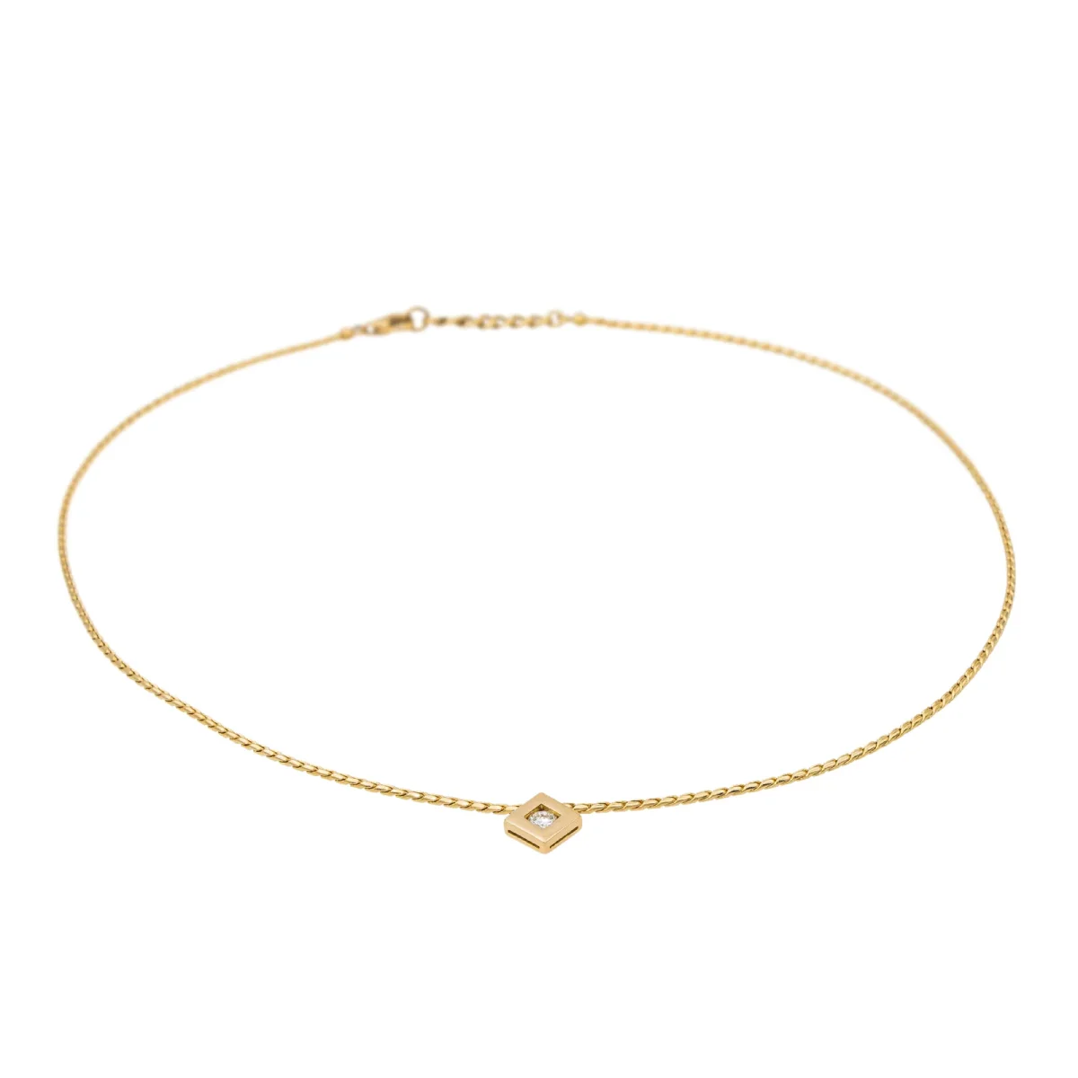 Collier Solitaire Or jaune Diamant – Image 5
