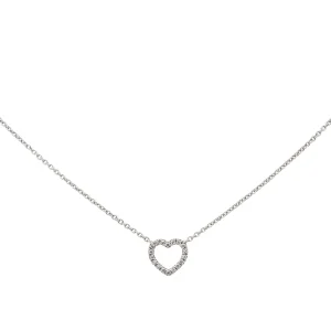 Tiffany & co Collier Métro cœur Or blanc Diamant