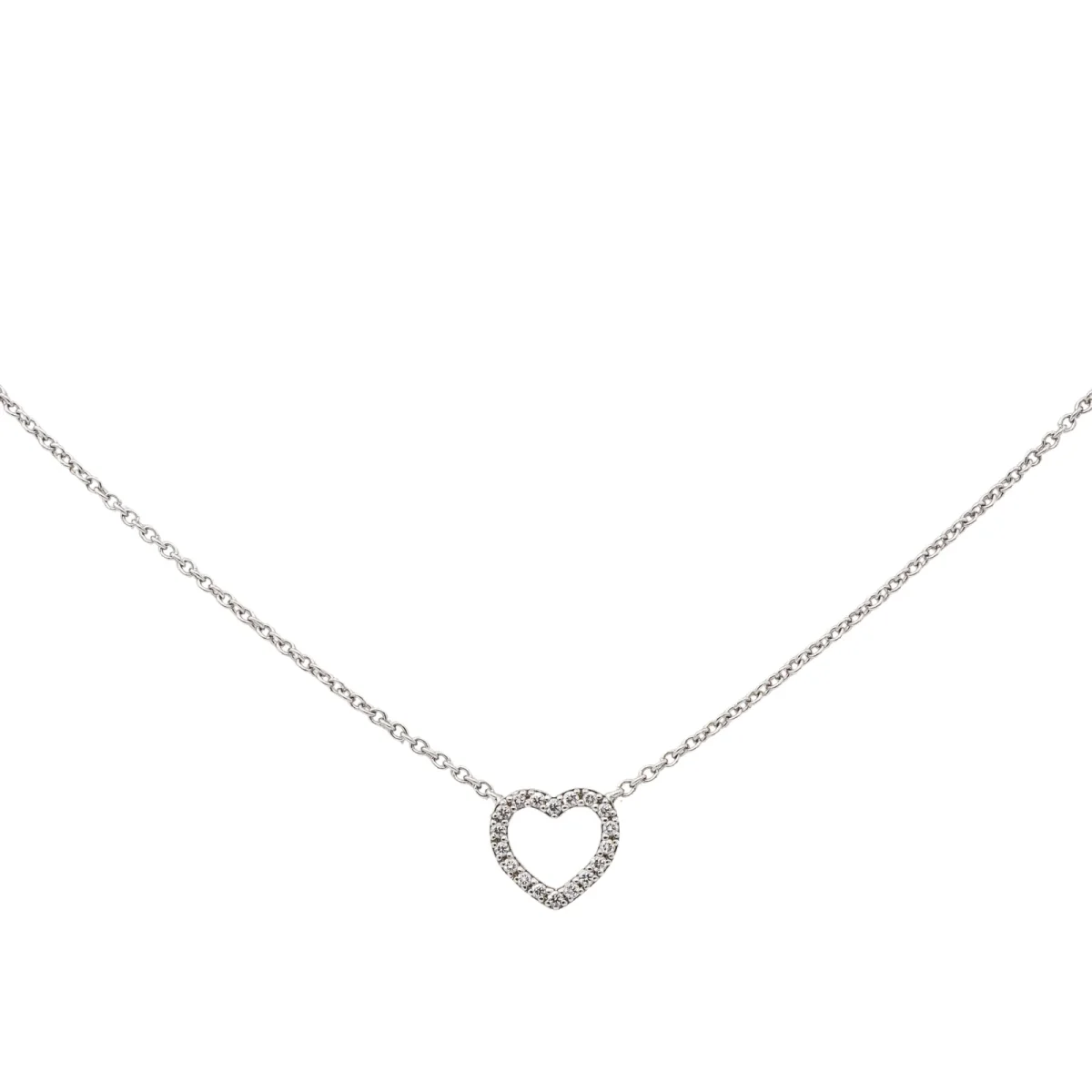 Tiffany & co Collier Métro cœur Or blanc Diamant – Image 2