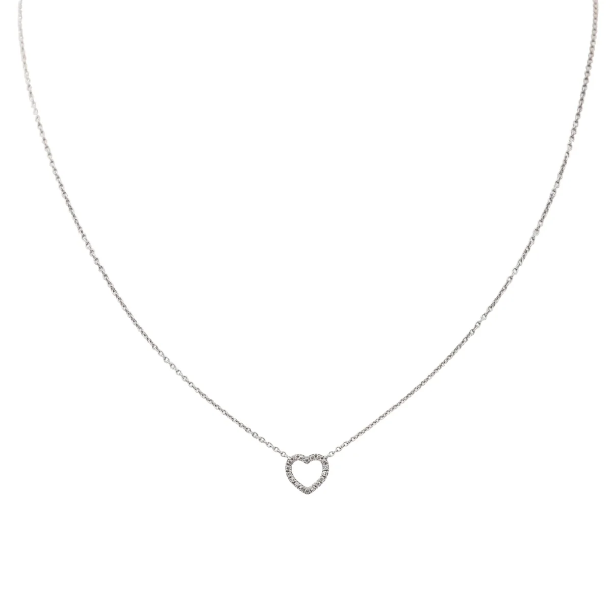 Tiffany & co Collier Métro cœur Or blanc Diamant – Image 4