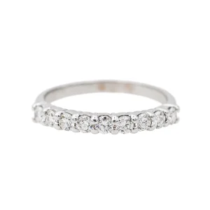 Bague Demi alliance Or blanc Diamant