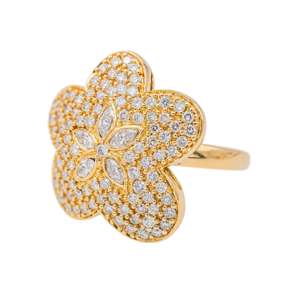 Bague Fleur Or rose Diamant – Image 4