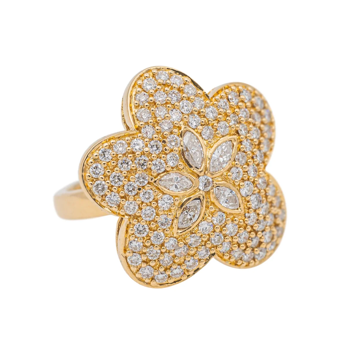 Bague Fleur Or rose Diamant – Image 7