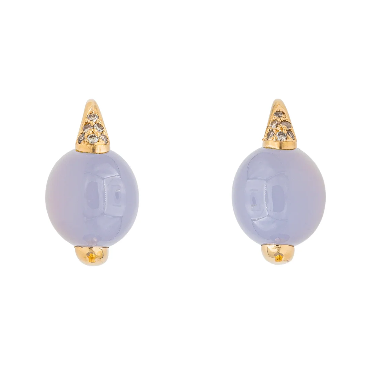 Pomellato Boucles d'oreilles Luna Or jaune Calcédoine, Diamant – Image 2