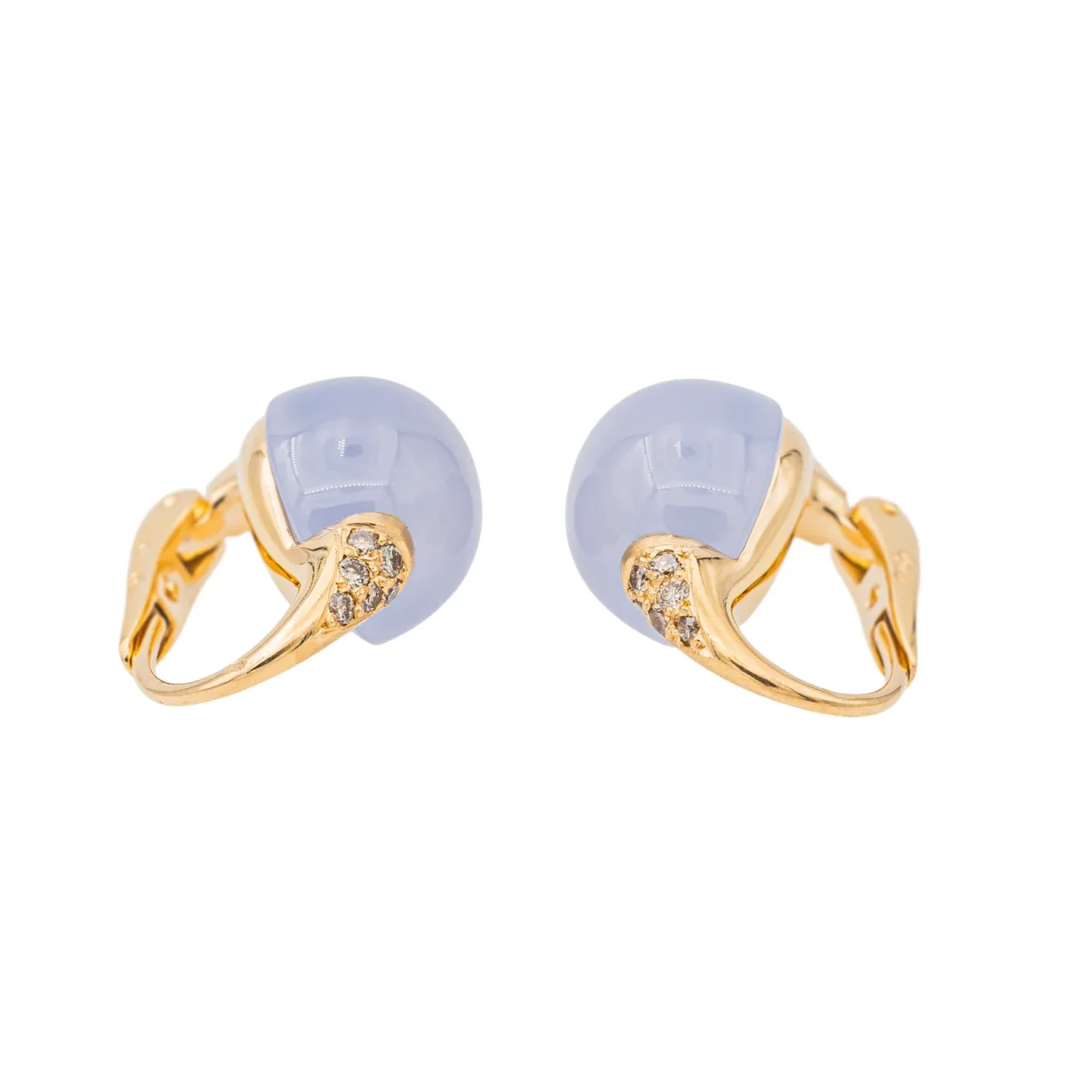 Pomellato Boucles d'oreilles Luna Or jaune Calcédoine, Diamant – Image 5