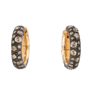 Pomellato Boucles d'oreilles Créoles Tango Or rose Diamant brun