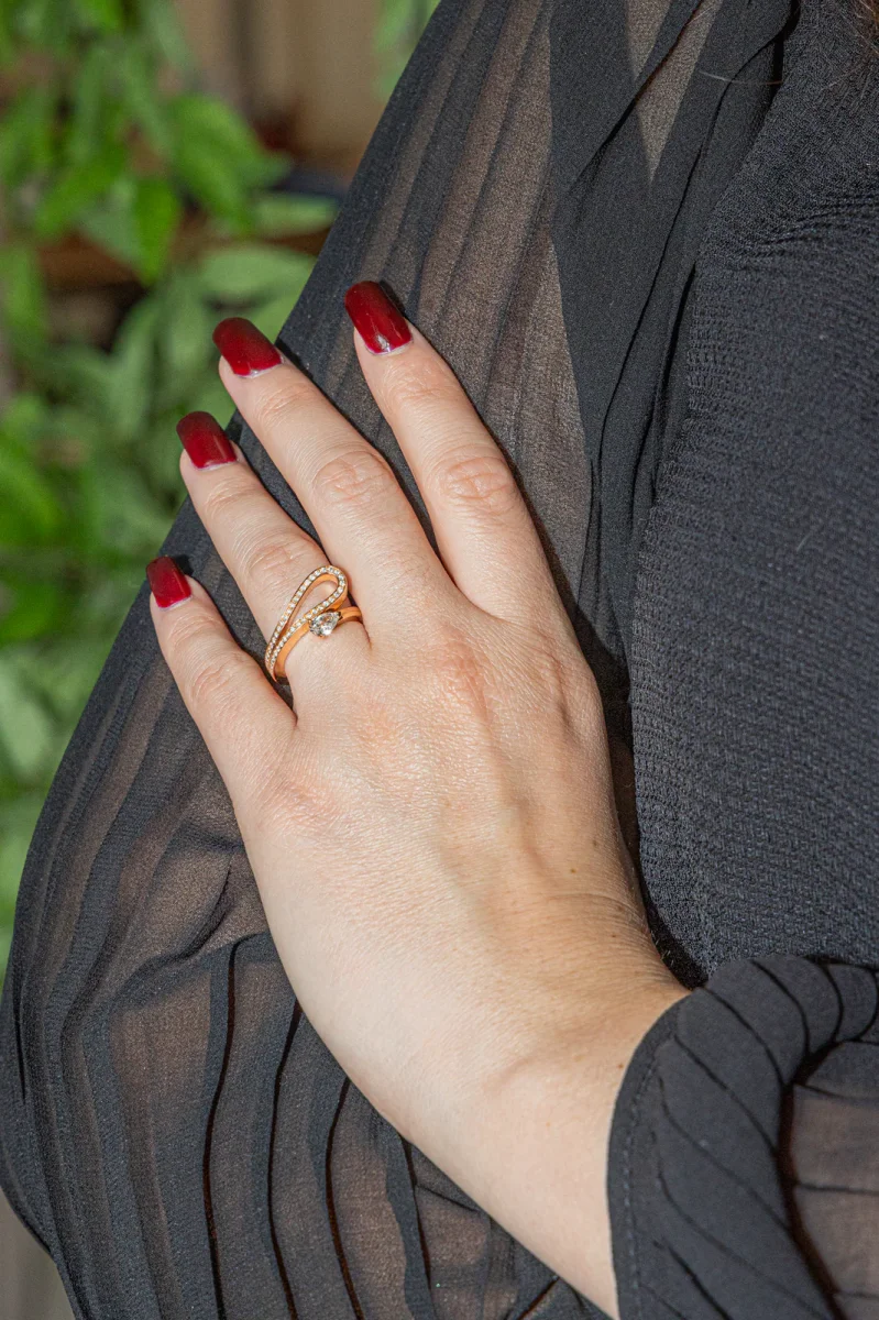 Repossi Bague Serti inversé Or rose Diamant – Image 3