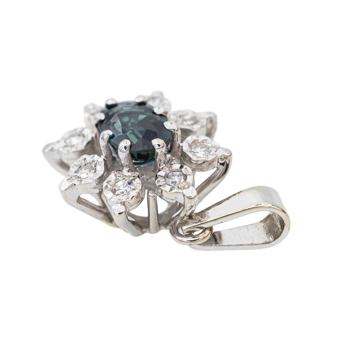 Pendentif Pompadour Or blanc Saphir, Diamant – Image 5