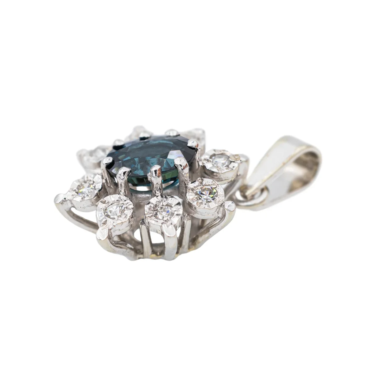 Pendentif Pompadour Or blanc Saphir, Diamant – Image 6