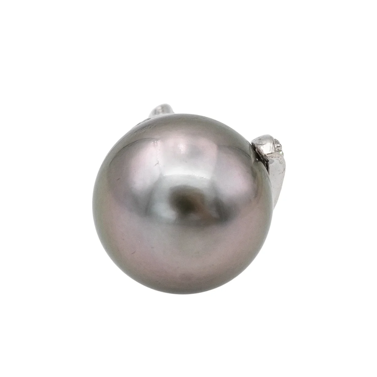 Pendentif Or blanc Perle de tahiti, Diamant – Image 6