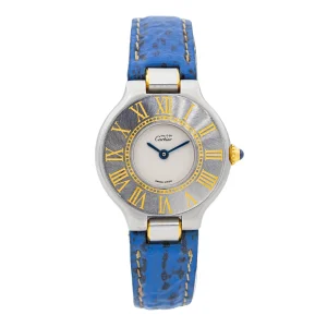 Cartier Montre Must Acier, Or jaune Saphir
