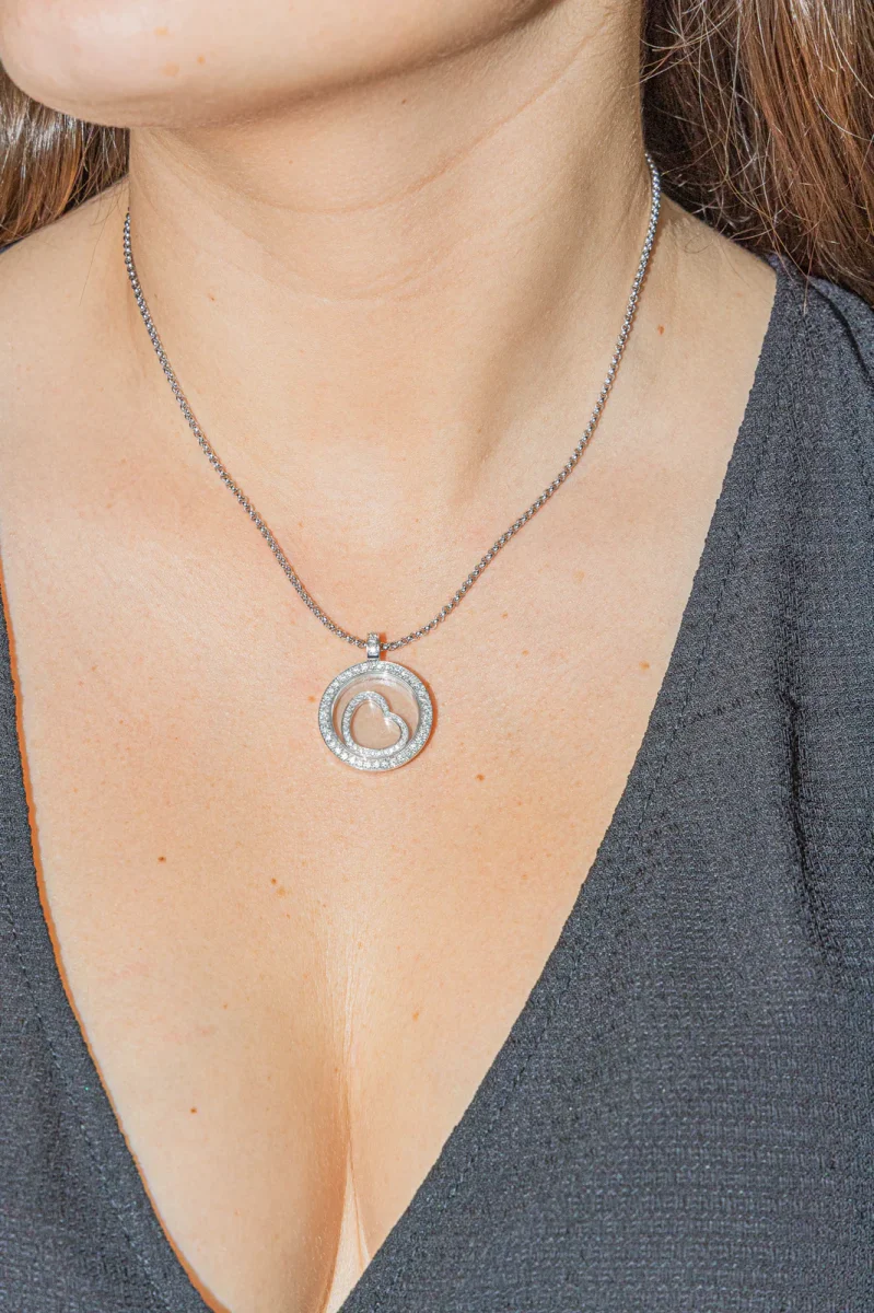 Chopard Collier Pendentif Happy diamonds Or blanc Diamant – Image 3