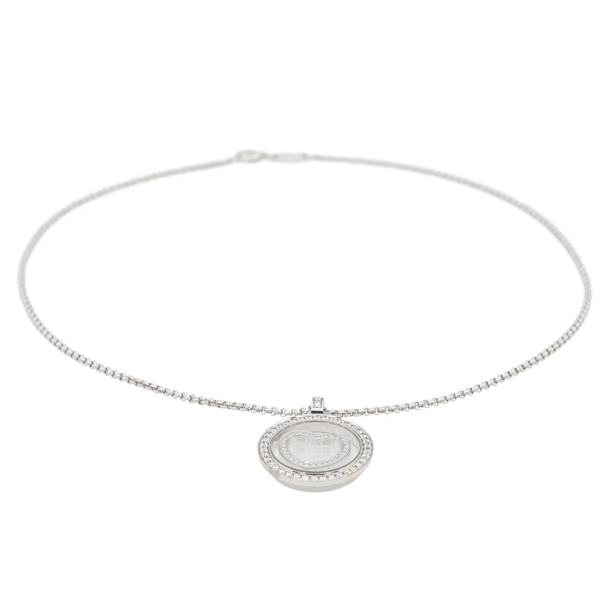 Chopard Collier Pendentif Happy diamonds Or blanc Diamant – Image 4