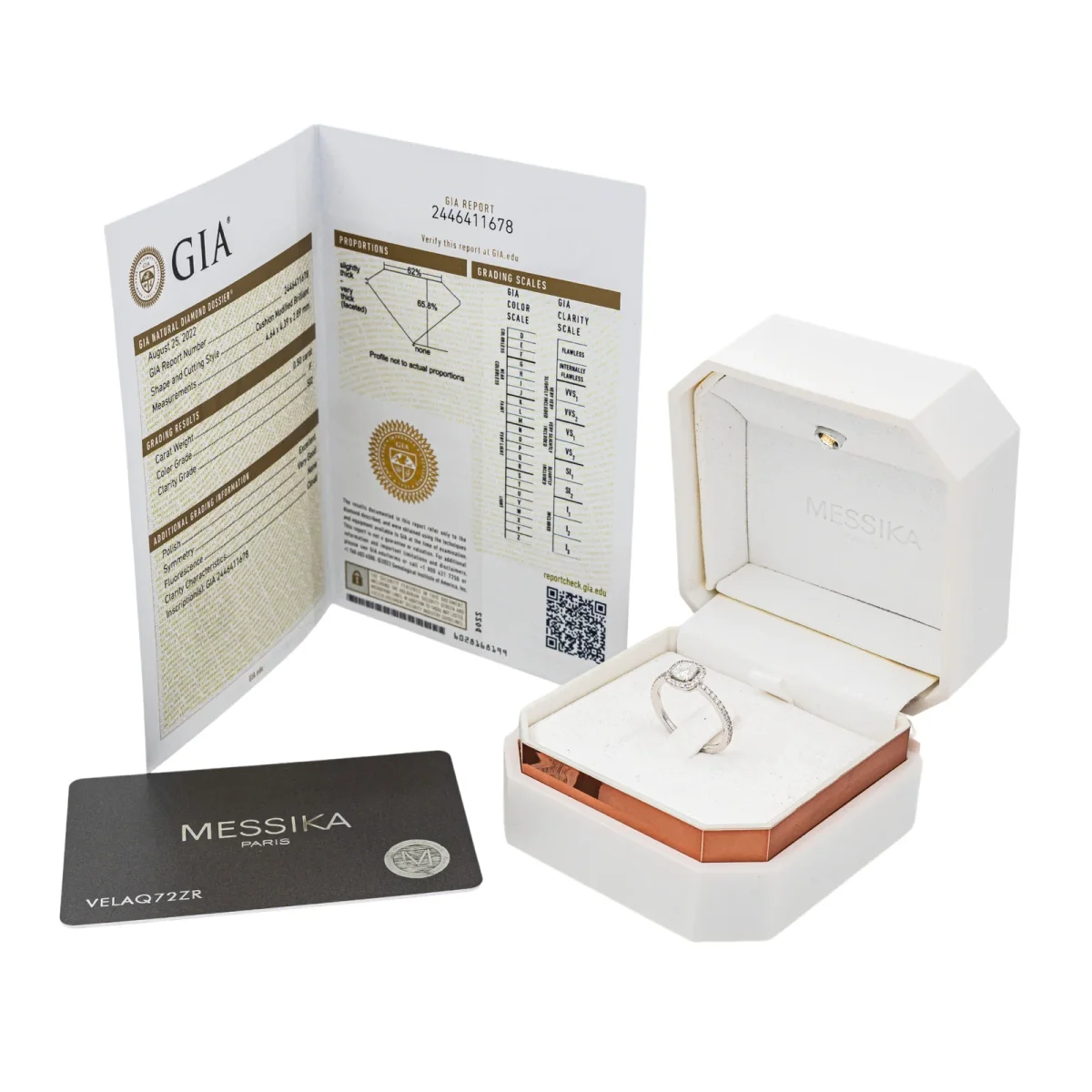 Messika Bague Solitaire M-love coussin Or blanc Diamant – Image 4