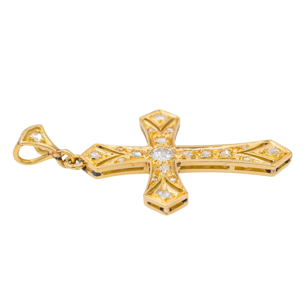 Pendentif Croix Or jaune Diamant – Image 6