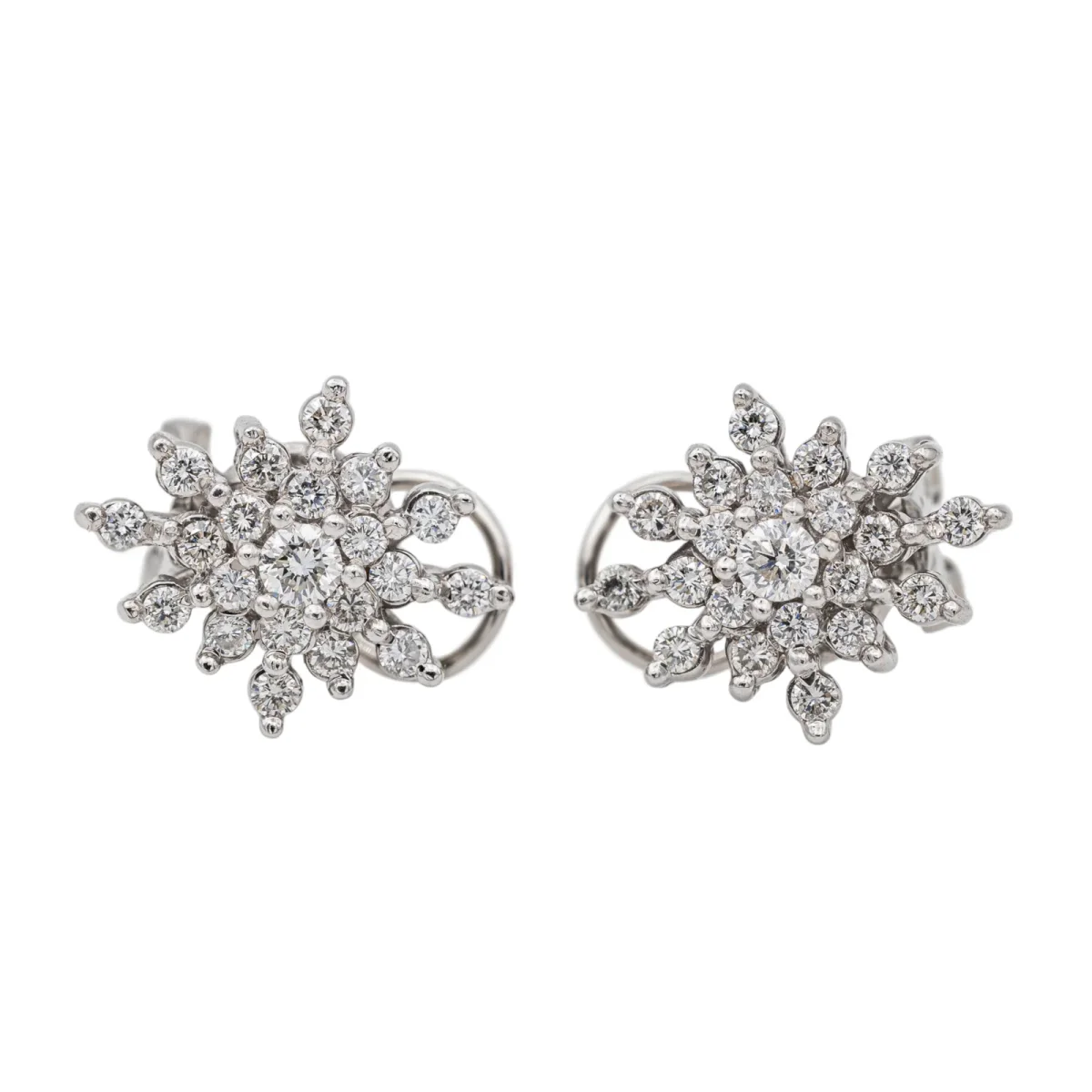 Boucles d'oreilles Clips Or blanc Diamant – Image 4