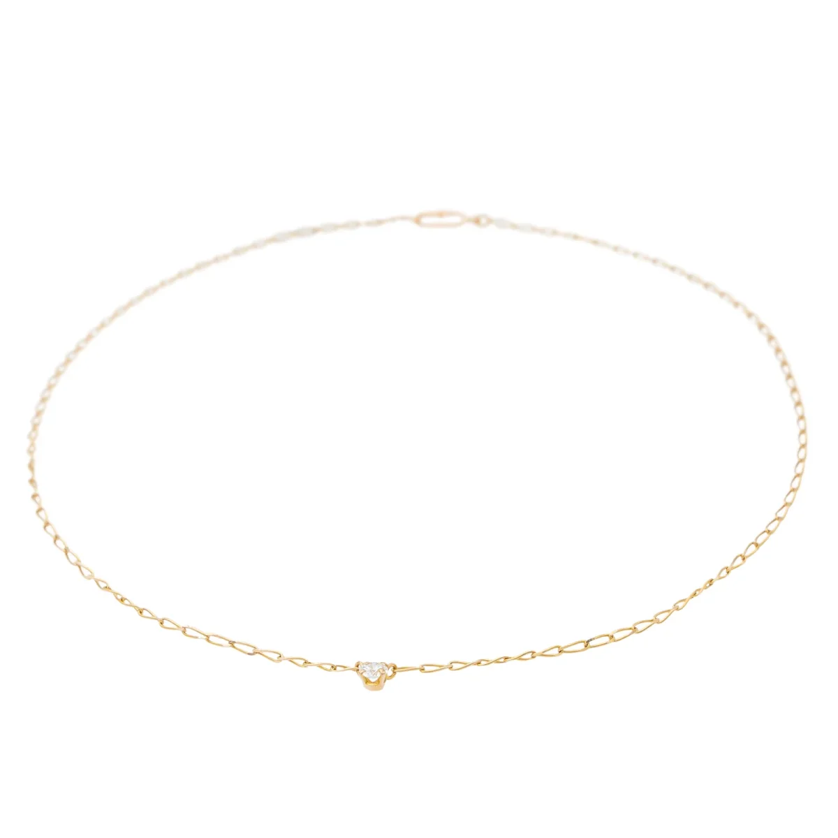 Collier Solitaire Or jaune Diamant – Image 5