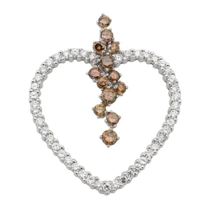 Pendentif Coeur Or blanc Diamant
