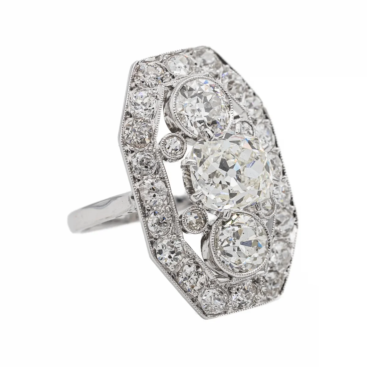 Bague Art déco Or blanc, Platine Diamant – Image 6