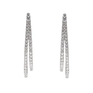 Boucles d'oreilles Créoles Or blanc Diamant