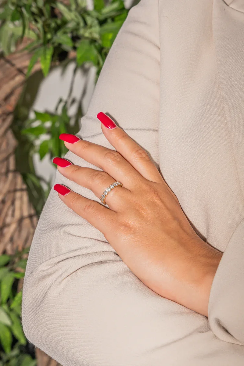 Bague Alliance américaine Or jaune Diamant – Image 3