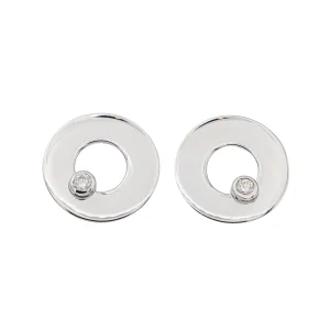Dinh van Boucles d'oreilles Puces Cible Or blanc Diamant