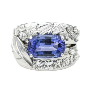 Bague Cocktail Or blanc Tanzanite, Diamant