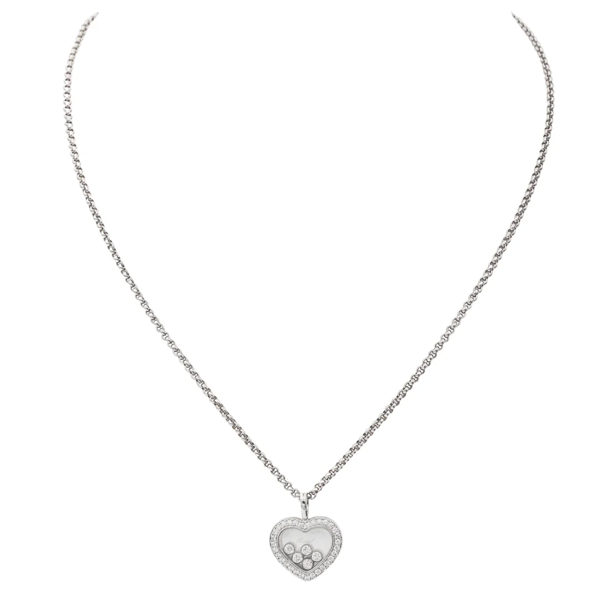 Chopard Collier Happy diamonds Or blanc Diamant – Image 4