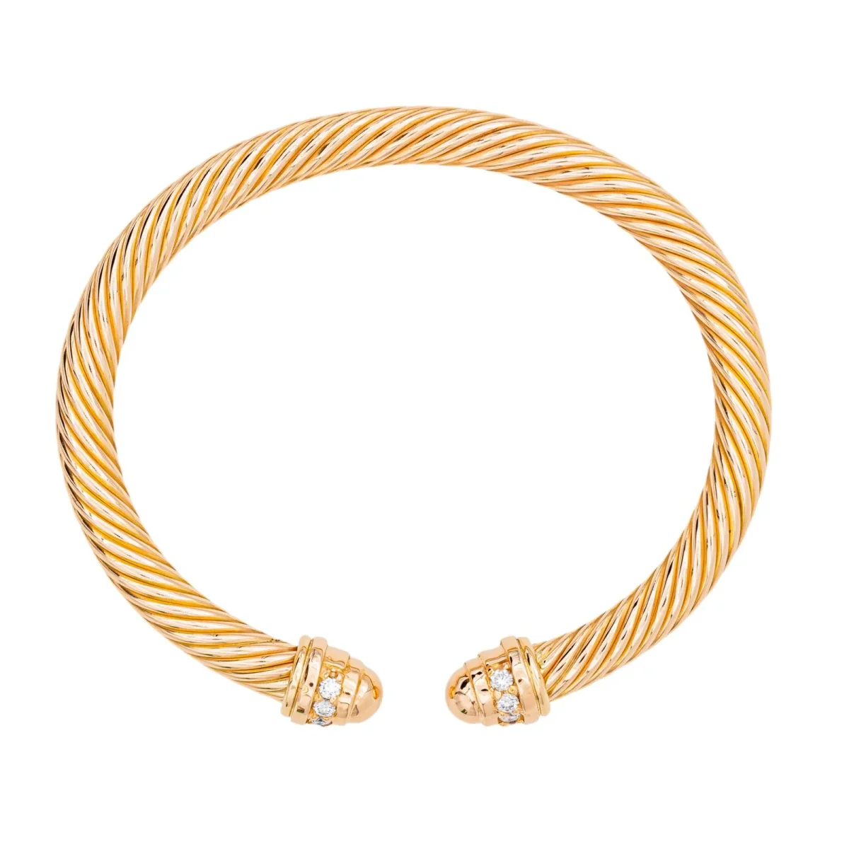 Bracelet Jonc Or rose Diamant – Image 4