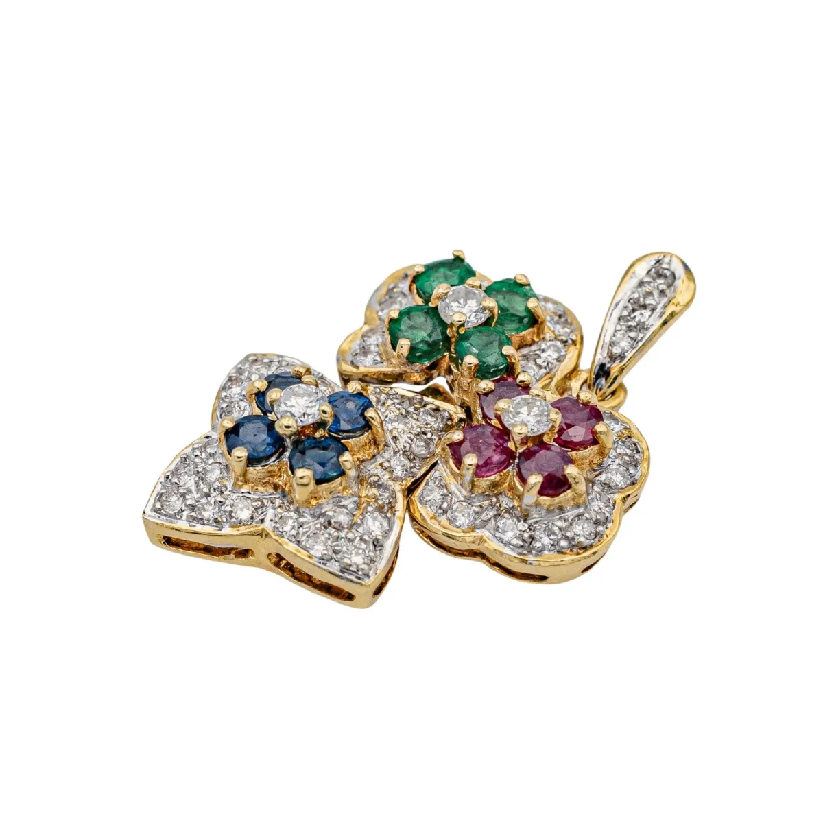 Pendentif Or jaune Diamant, Rubis, Saphir – Image 4