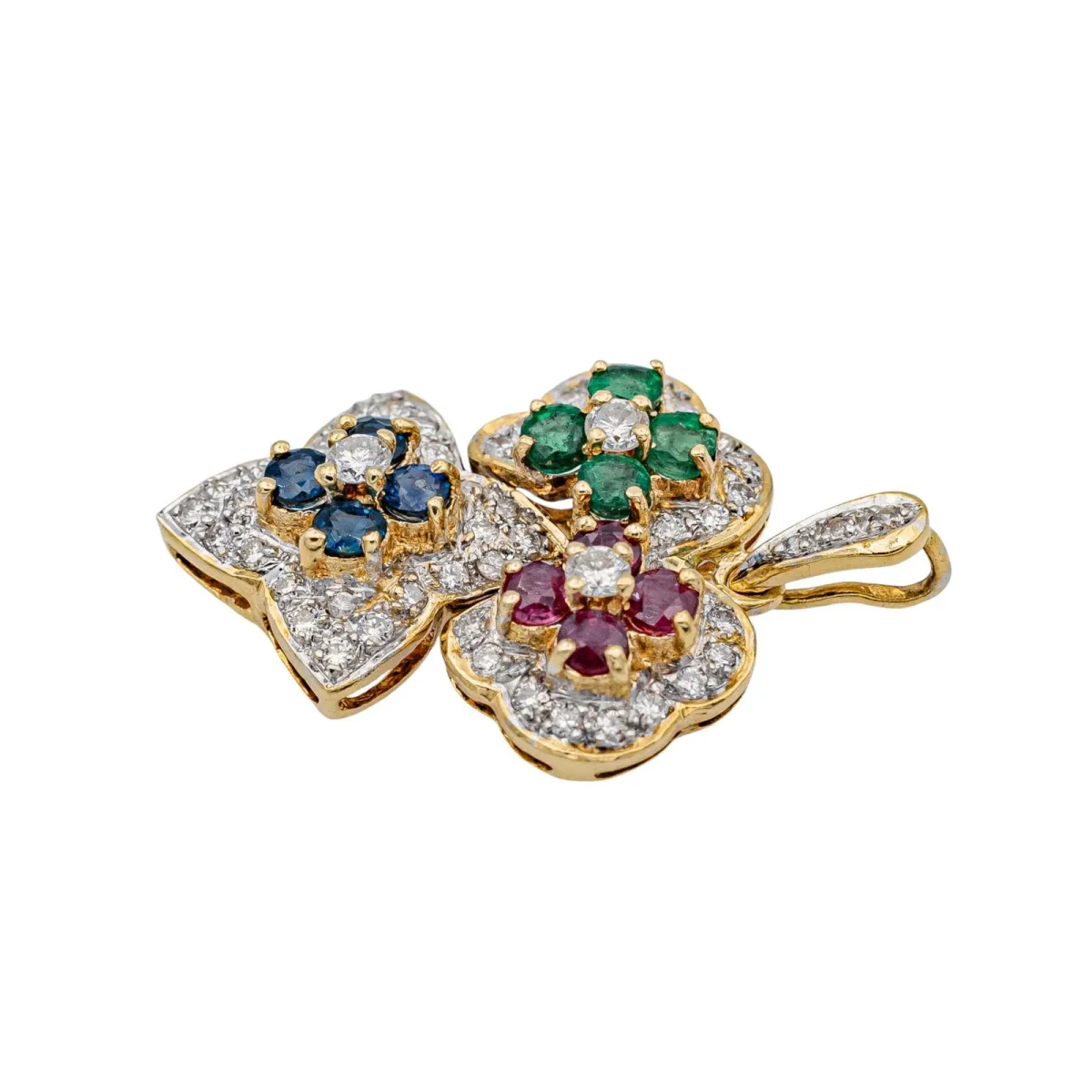Pendentif Or jaune Diamant, Rubis, Saphir – Image 5