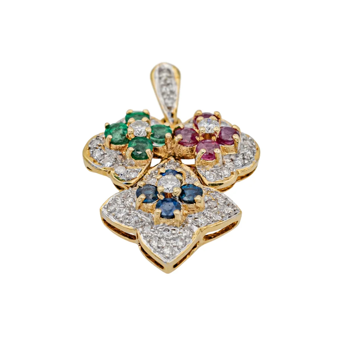 Pendentif Or jaune Diamant, Rubis, Saphir – Image 7
